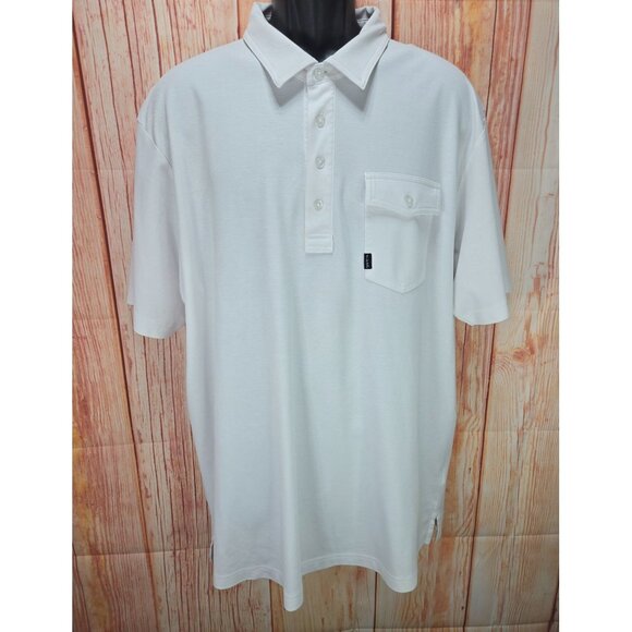 Travis Mathew White Polo Shirt XXL Mens Casual Short Sleeve Cotton Blend - Picture 1 of 7
